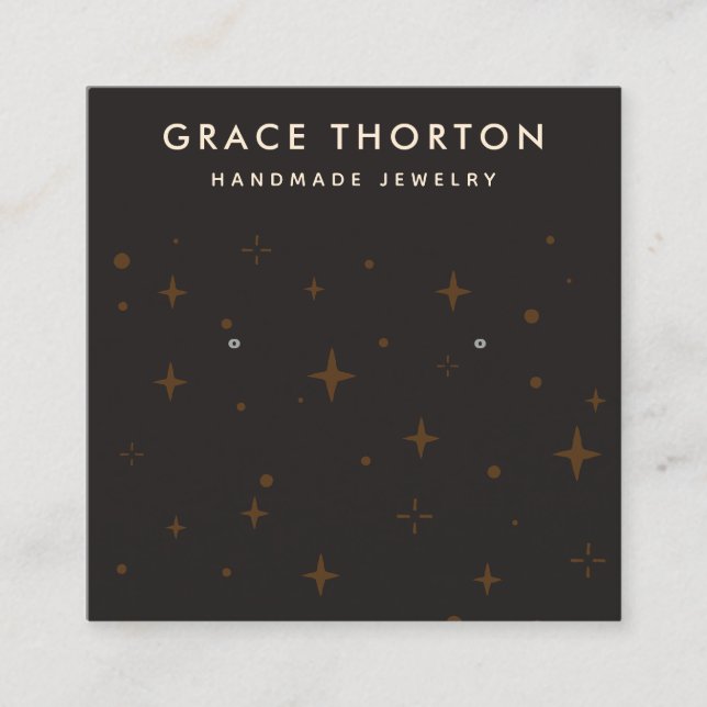 De Visite Carré Étoiles cosmiques portant bijoux carte d'affichage (Devant)