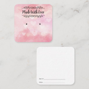 De Visite Carré Fabriqué Avec Carte D'Écoute Amoureuse, Coeurs A