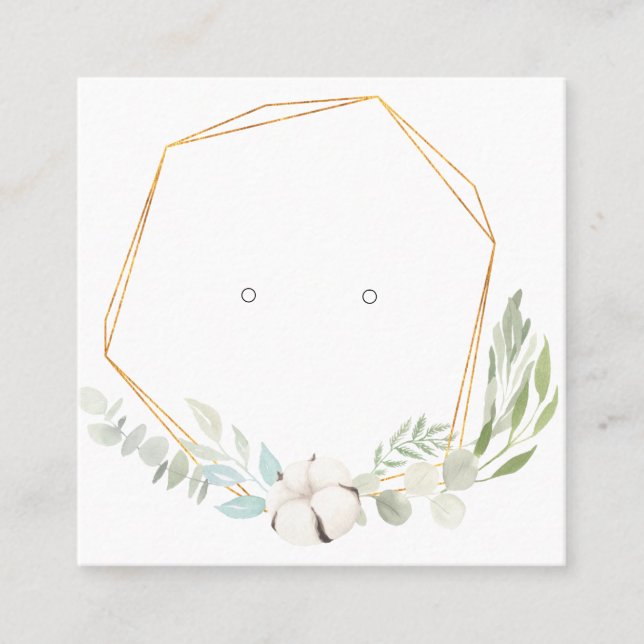 De Visite Carré Petite carte d'affichage "Golden" avec verdure (Devant)