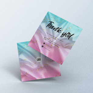 De Visite Carré Pink Blue Satin Parties scintillant Business Carte