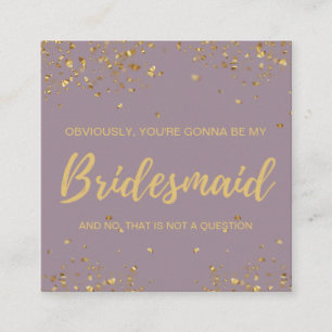 De Visite Carré Seras-tu ma carte d'invitation Bridesmaid