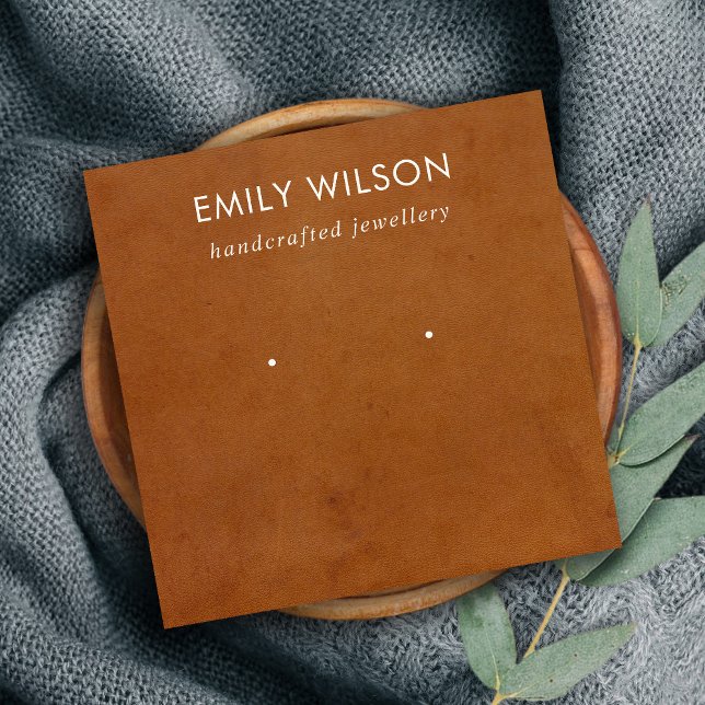 DE VISITE CARRÉ TEXTURE EN CUIR TANÉ ÉTUDIANT CARTE D'AFFICHAGE (Créateur téléchargé)