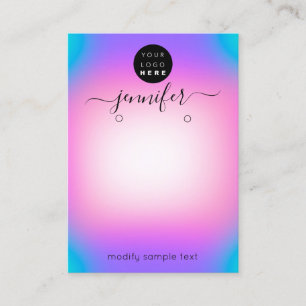 De Visite Carte à bijoux maison Logo SocialOmbre Pink