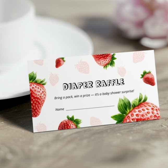 De Visite Carte à gaufre baby shower fraise (Créateur téléchargé)
