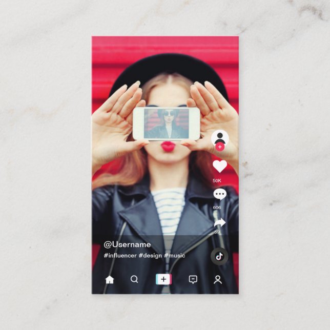 De Visite Carte à puce TikTok Influencer (Devant)
