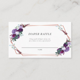 De Visite Carte à rabat à Baby shower Floral Violet