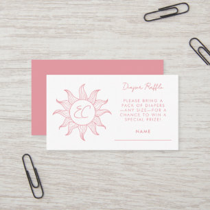 De Visite Carte à rayures Sunshine Diaper Baby shower rose