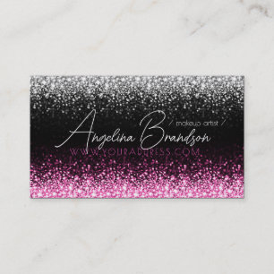 De Visite Carte Artiste maquillage parties scintillant blanc