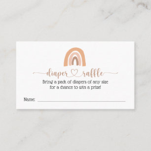 De Visite Carte Baby shower Boho Rainbow Diaper