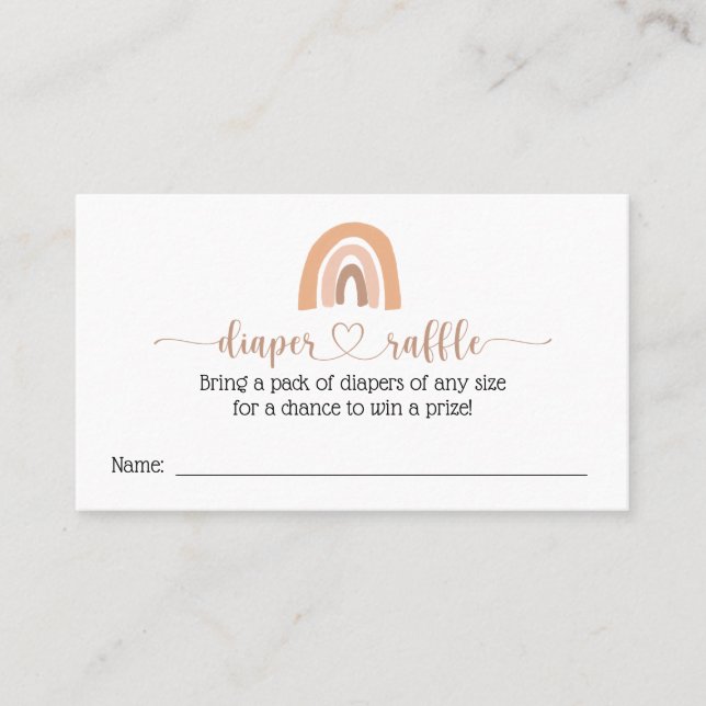 De Visite Carte Baby shower Boho Rainbow Diaper (Devant)