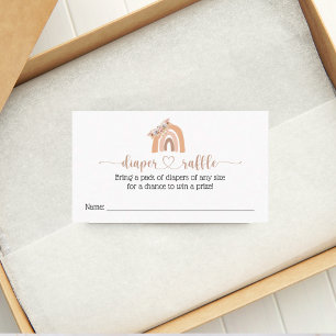 De Visite Carte Baby shower chic Boho Rainbow Diaper Raffle