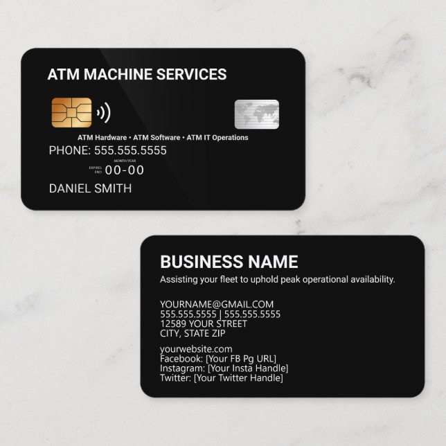 De Visite Carte bancaire (Devant / Derrière)