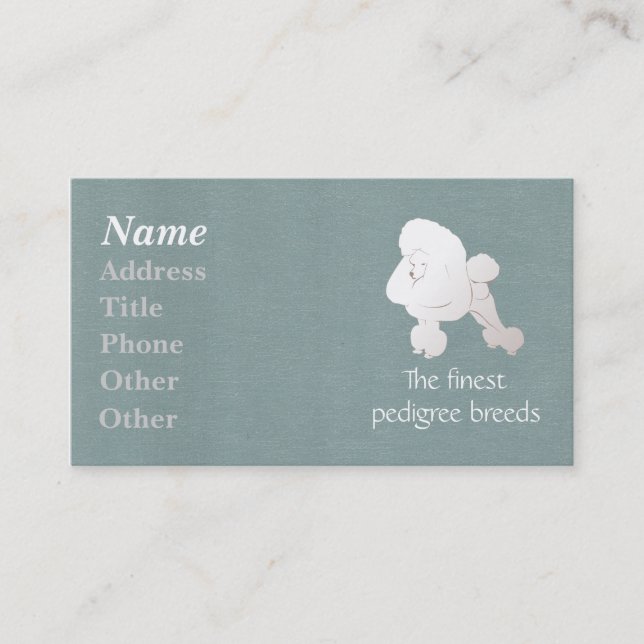 De Visite Carte Biz Poodle Toy (Devant)