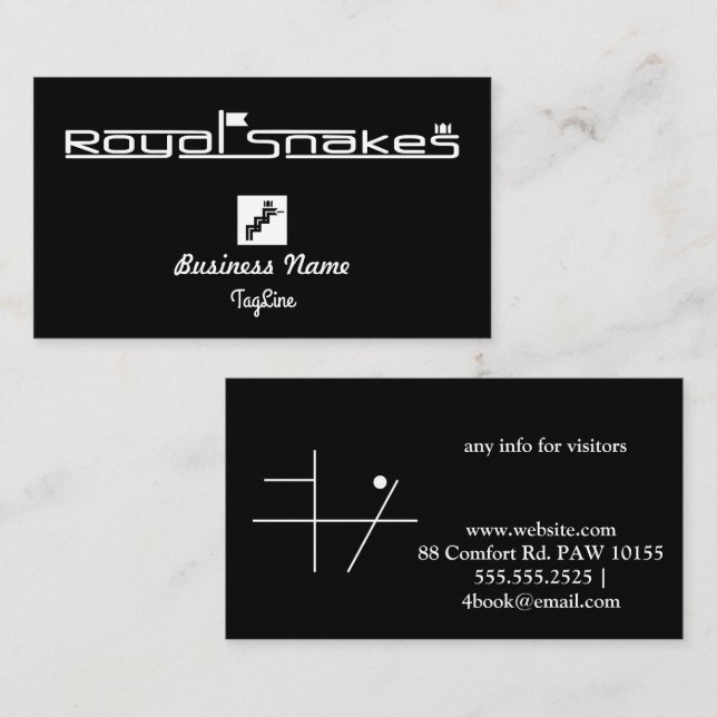 De Visite Carte BlackBusiness Royal Snakes (Devant / Derrière)