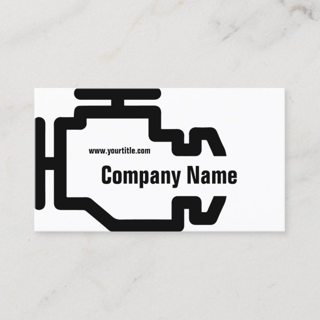 De Visite Carte blanche noire du service du moteur (Devant)