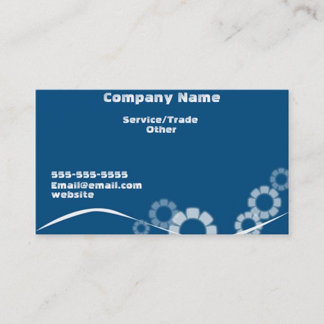 De Visite Carte bleue pour entreprise à design simple (Devant)
