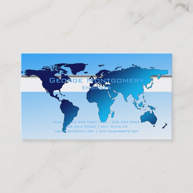 De Visite Carte bleue professionnelle du monde (Devant)