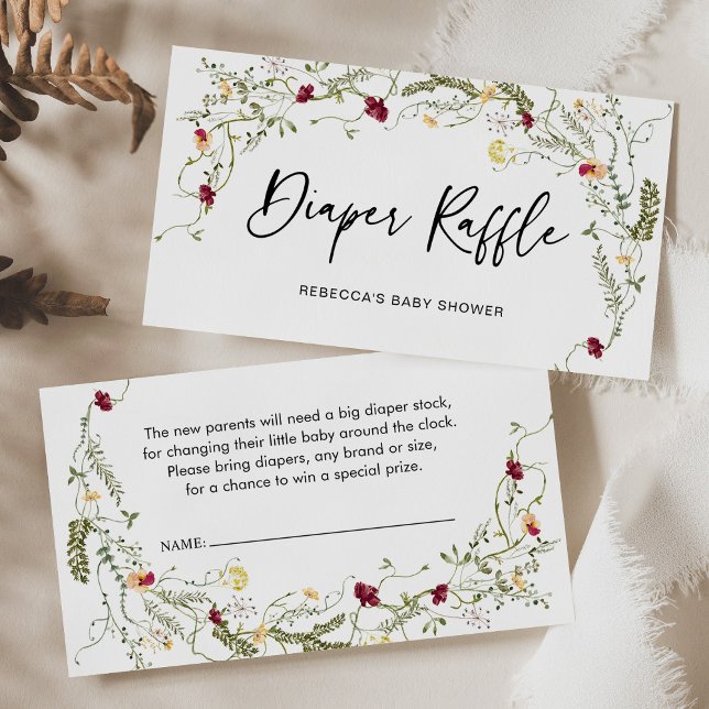 De Visite Carte Boho Fleur sauvage Diaper Raffin Enclôture (Créateur téléchargé)