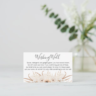 De Visite Carte Boho Floral Wishing Well Fête des mariées