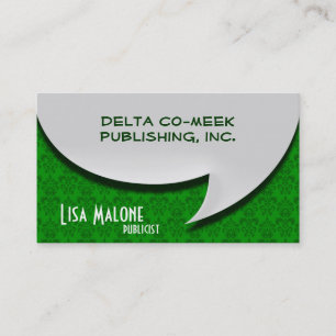 De Visite Carte bulle 3D Style vocal sur Damask