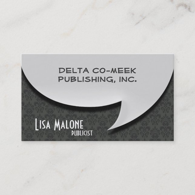 De Visite Carte bulle 3D Style vocal sur Damask (Devant)