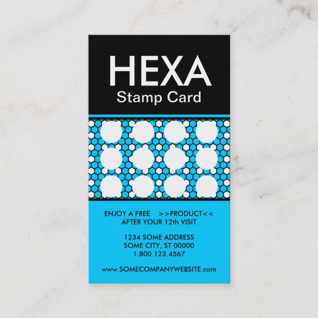 De Visite carte cachet hexa (couleur personnalisable) (Devant)