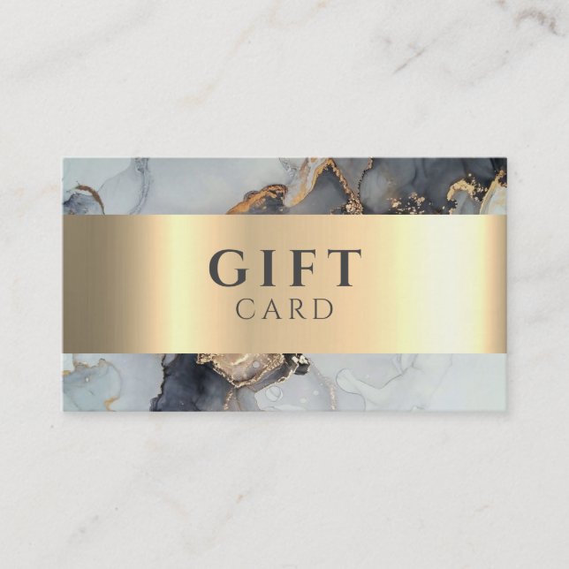De Visite Carte cadeau Marble Elegant Blanc Faux Or Beauté (Devant)