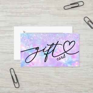 De Visite carte cadeau petite opale violette scintillante