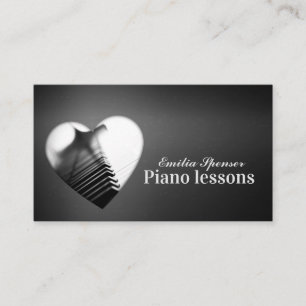 De Visite Carte Coeur Tutor Musique Piano Minimaliste