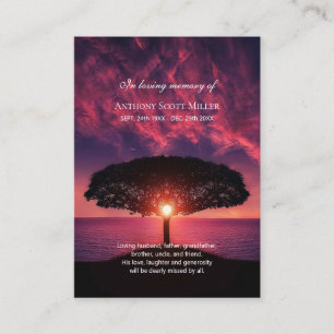 De Visite Carte commémorative du thème Sunset Tree