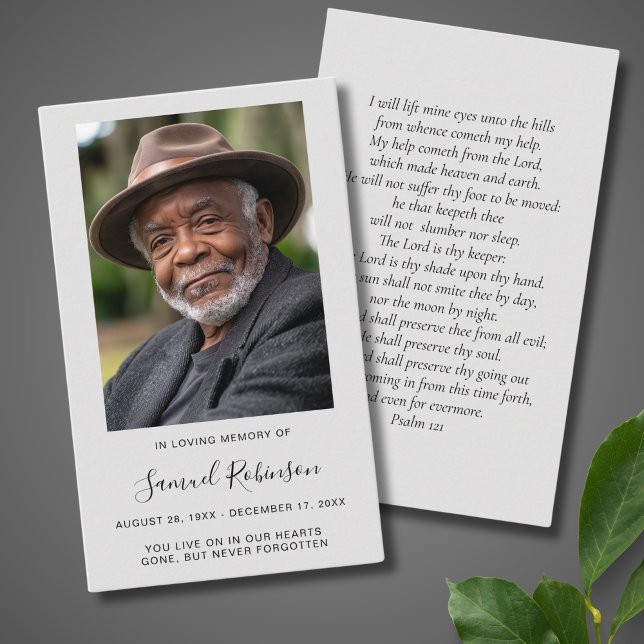 De Visite Carte commémorative Gris Photo Sympathy Funeral (Gray Photo Memorial Card)