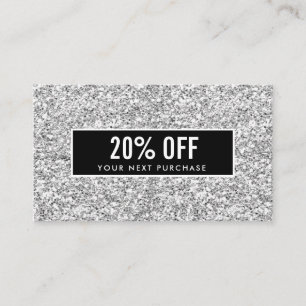 De Visite Carte Coupon Noir Parties scintillant Argent Fille
