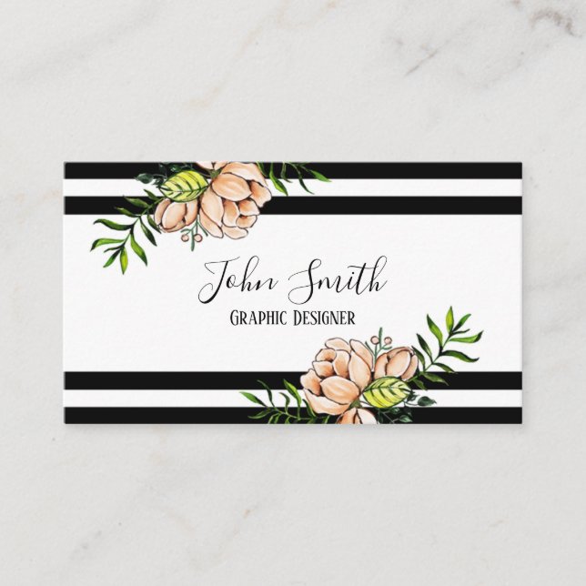 De Visite Carte d'achat Watercolor Floral Visiness Card (Devant)