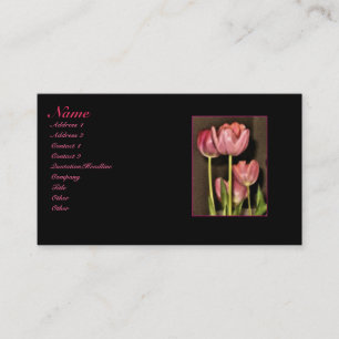 De Visite Carte d'activité tulipes roses