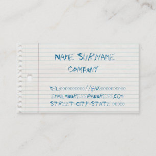 De Visite carte d'affaire louche