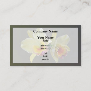 De Visite Carte d'affaires Pale Yellow Cattleya Orchidées