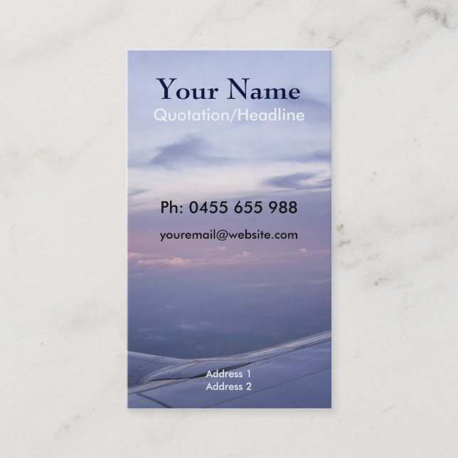 De Visite Carte d'affaires/profil Voyage (Devant)