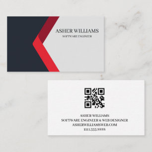 De Visite Carte d'affaires Tech Code QR Ingénieur Logiciel C