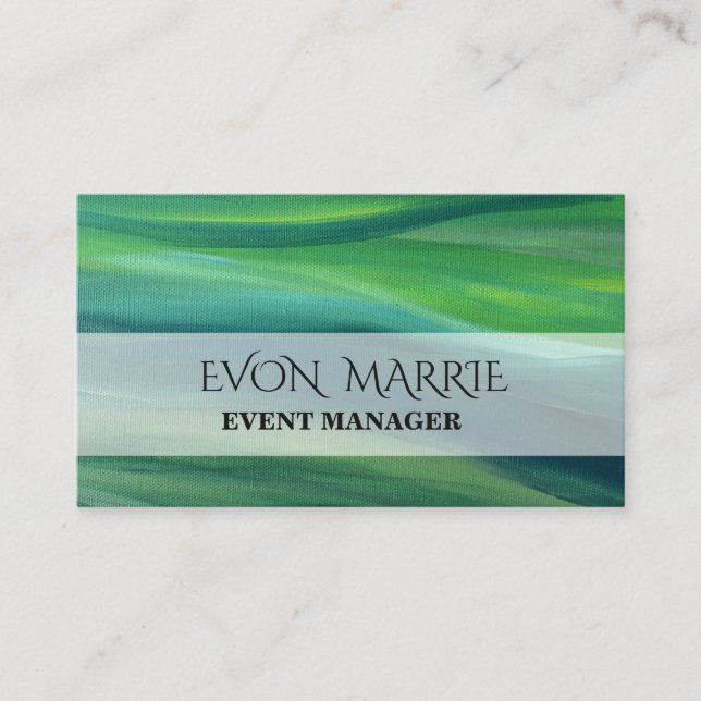 De Visite Carte d'affaires verte élégante (Devant)