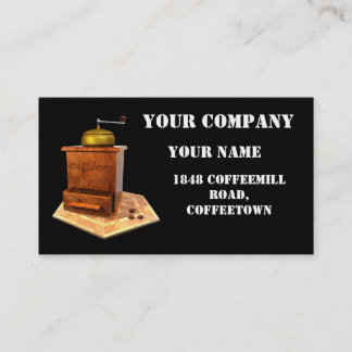 De Visite Carte d'affaires vintage coffeemill retro