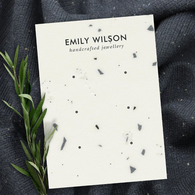 DE VISITE CARTE D'AFFICHAGE 3 STUD EARRING GRAY BLANC TERRAZ (Créateur téléchargé)