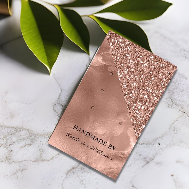 De Visite Carte d'affichage à trois oreilles | Or Rose et Pa (Créateur téléchargé)