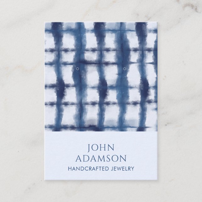 De Visite Carte d'affichage Abstraite Indigo Blue Motif (Devant)