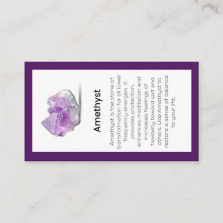De Visite Carte d'affichage Amethyst Crystal Signification B