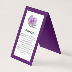 De Visite Carte d'affichage Amethyst Crystal Signification B