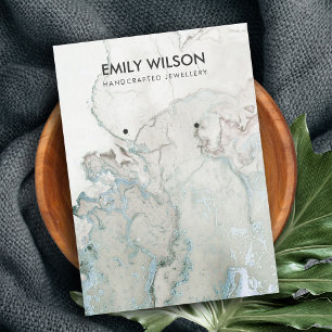 DE VISITE CARTE D'AFFICHAGE AQUA BLUE GOLD AGATE MARBRE