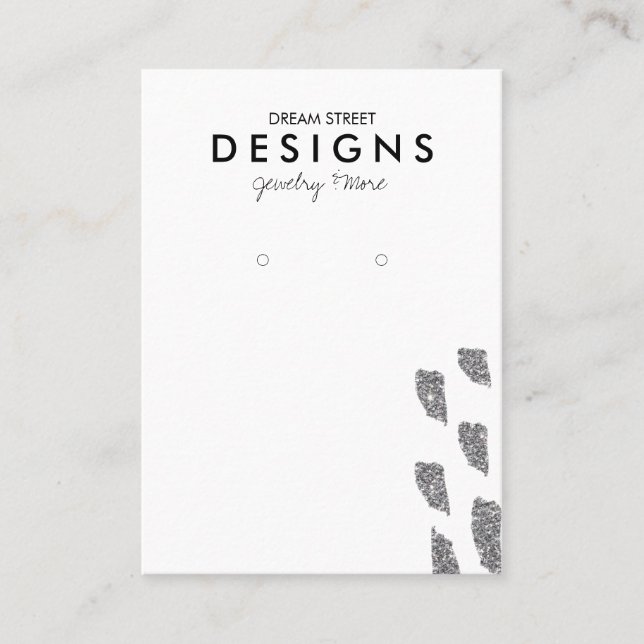 De Visite Carte d'affichage Argent Parties scintillant oreil (Devant)