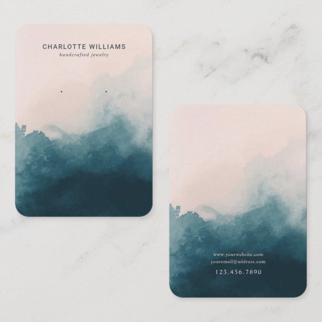 De Visite Carte d'affichage Blush et Navy Ombre Jewelry (Devant / Derrière)