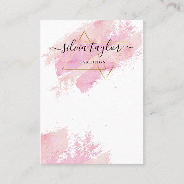 De Visite Carte d'affichage Calligraphy Earring Collier (Devant)