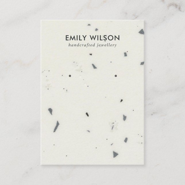 DE VISITE CARTE D'AFFICHAGE CHIC BLANC GRAY TERRAZZO (Devant)